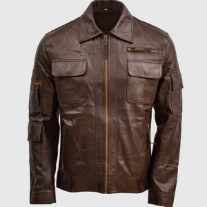 classic brown leather jacket