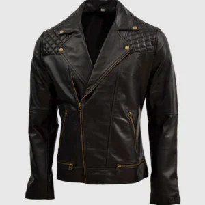 black quilted leather jacket
